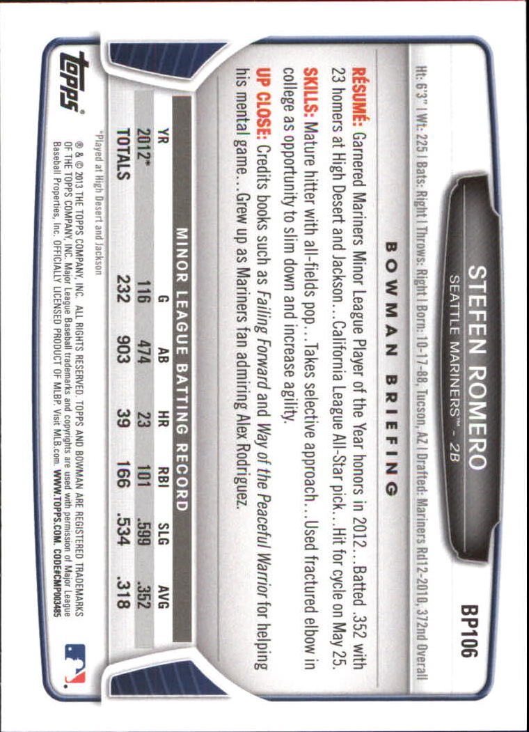 2013 Bowman Baseball "Prospects Purple and Silver Ice" Insert Parallel Cards - Picture 21 of 22