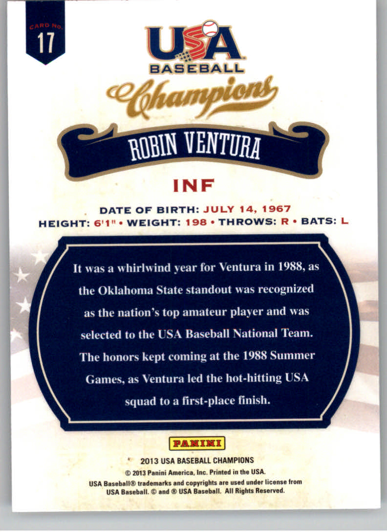 2013 USA Baseball Champions #17 Robin Ventura back image