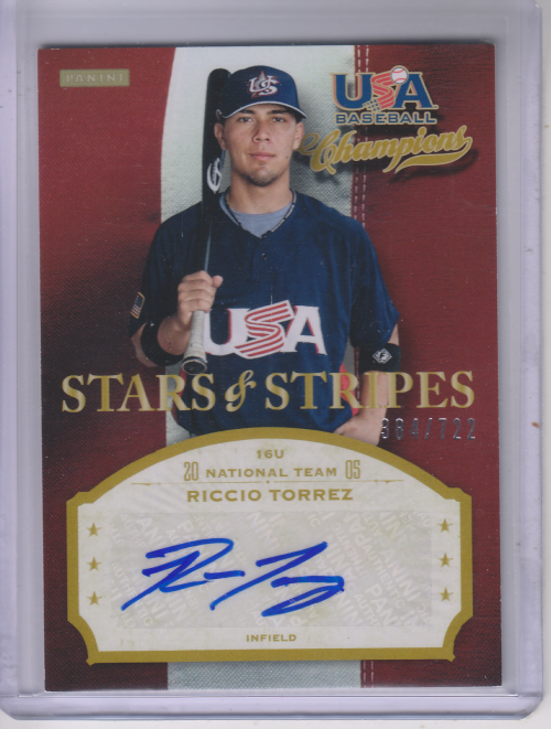 2013 USA Baseball Champions Stars and Stripes Signatures #16 Riccio Torrez/722