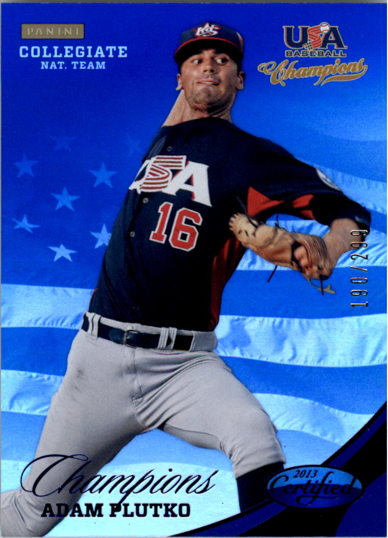 2013 USA Baseball Champions National Team Mirror Blue #141 Adam Plutko