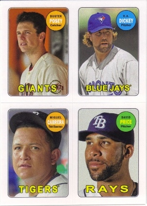 2013 Topps Archives Four-In-One #PDCP Buster Posey/R.A. Dickey/Miguel Cabrera/David Price