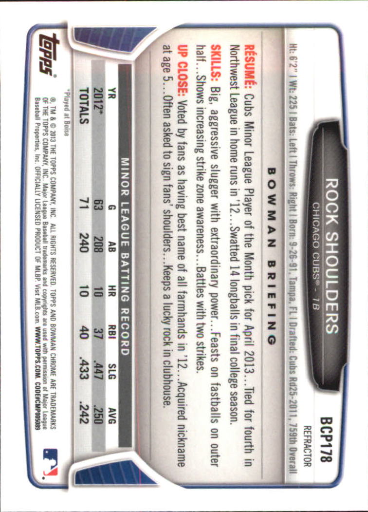 2013 Bowman Chrome Baseball Part 4 - Picture 121 of 316
