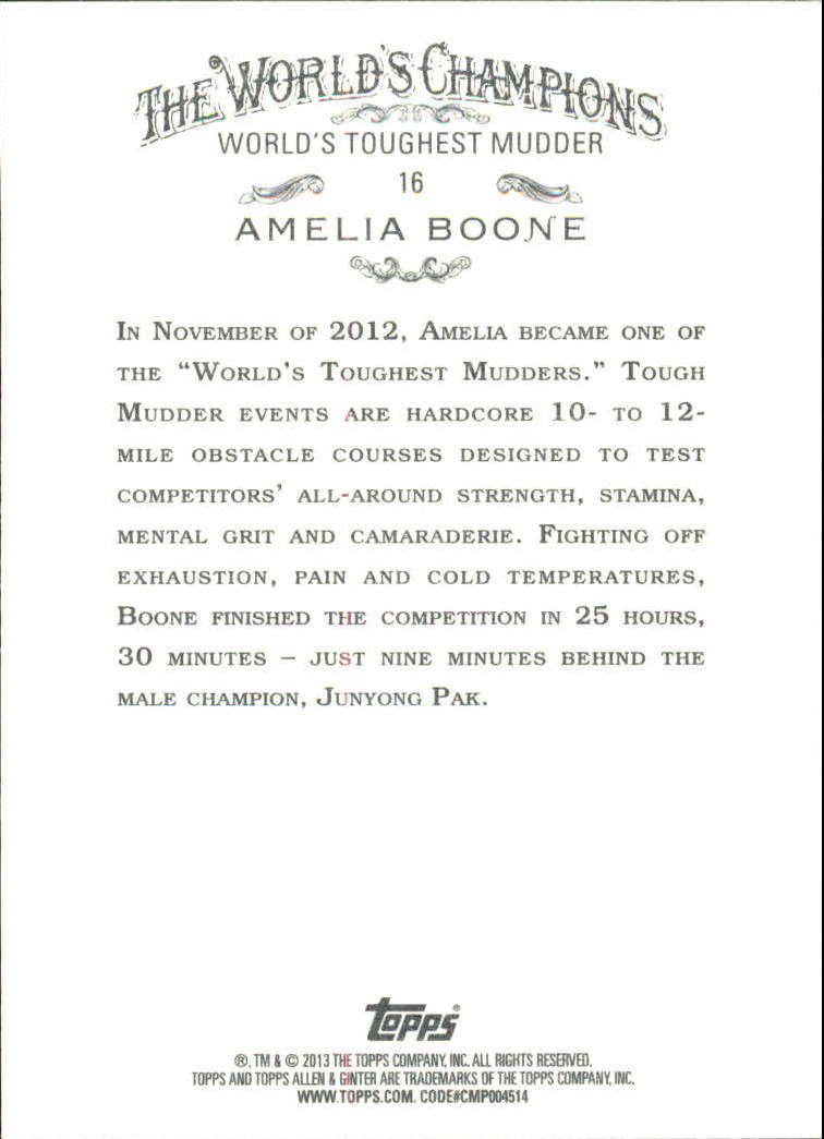 2013 Topps Allen and Ginter #16 Amelia Boone back image