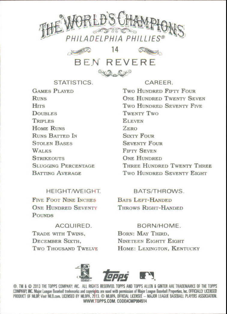 2013 Topps Allen & Ginter Baseball Part 2 - Picture 419 of 455