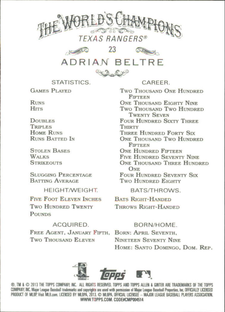 2013 Topps Allen & Ginter Baseball Part 2 - Picture 429 of 455