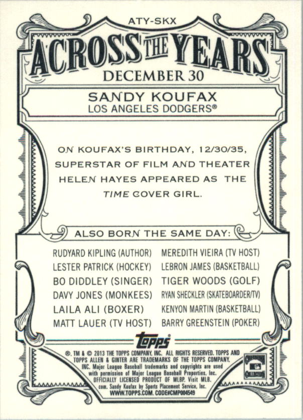 2013 Topps Allen & Ginter Baseball Part 2 - Picture 347 of 455