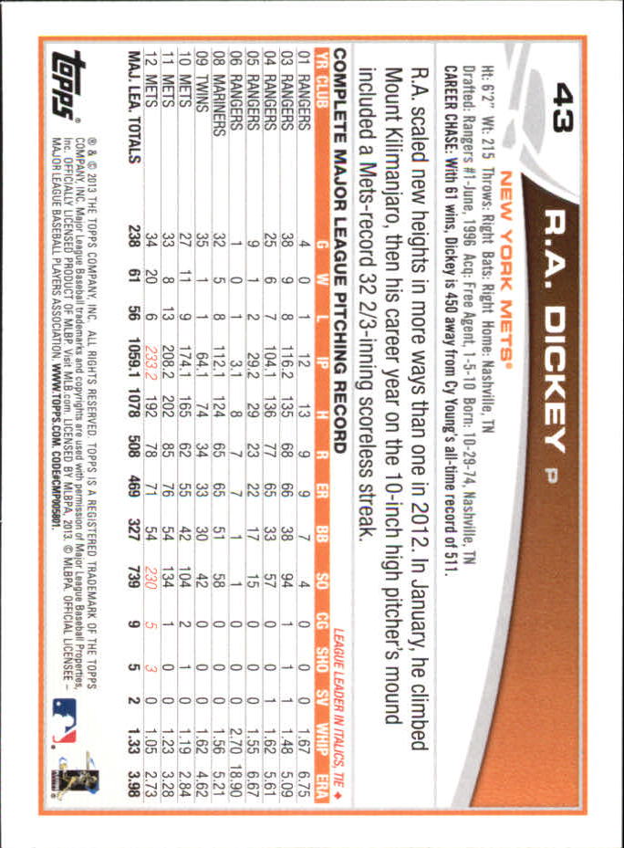 B6474- 2013 Topps Mini Baseball Card #s 1-251 -You Pick- 15+ FREE US SHIP - Picture 85 of 499