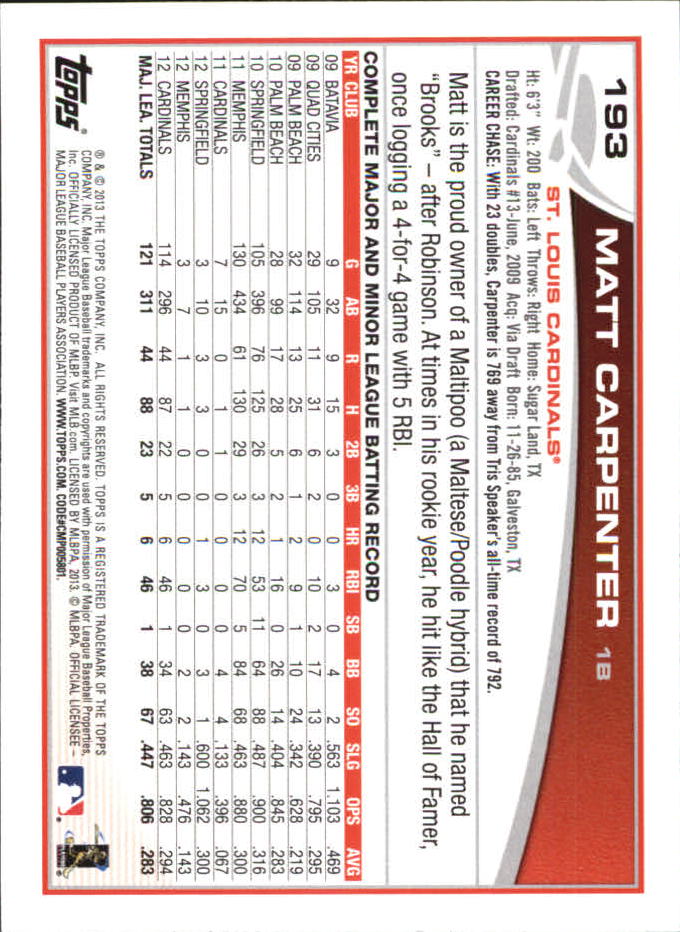 B6474- 2013 Topps Mini Baseball Card #s 1-251 -You Pick- 15+ FREE US SHIP - Picture 383 of 499