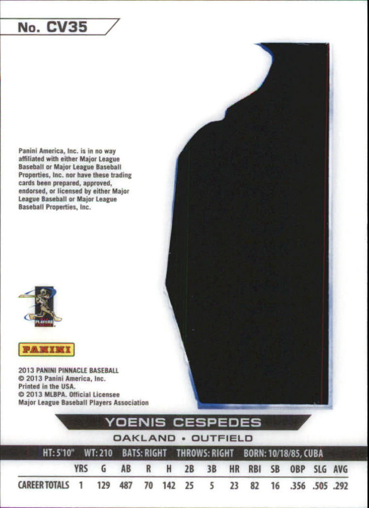 2013 Pinnacle Clear Vision Hitting Single #35 Yoenis Cespedes back image