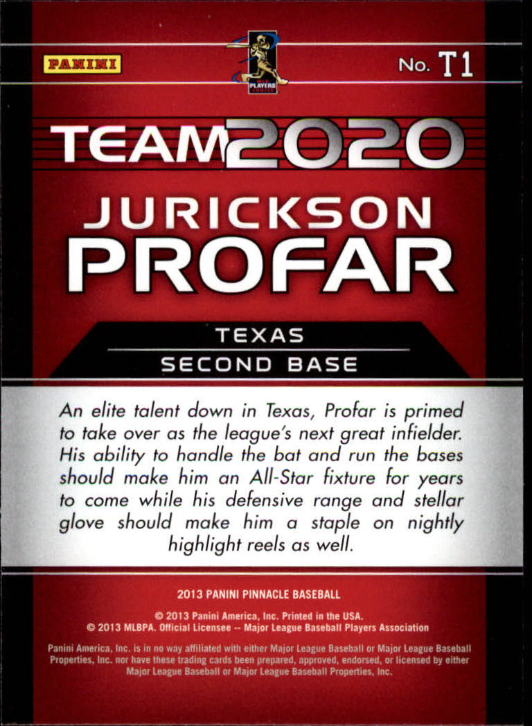 2013 Pinnacle Team 2020 #1 Jurickson Profar back image