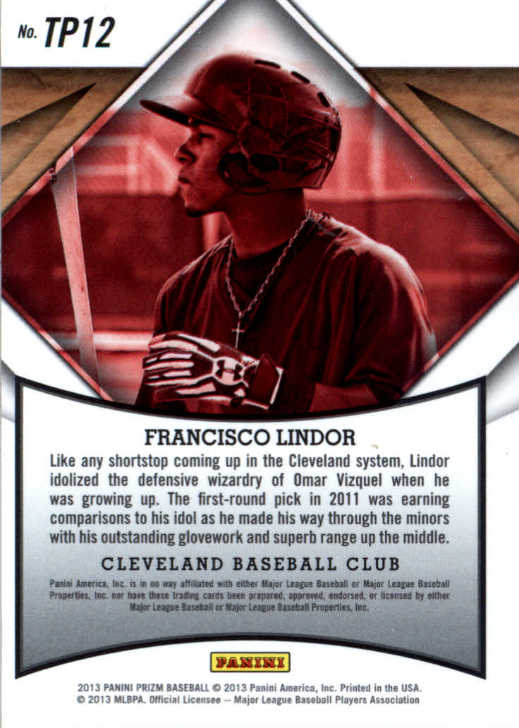 2013 Panini Prizm Top Prospects #12 Francisco Lindor back image