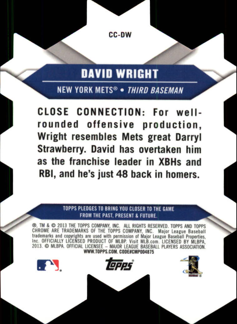 2013 Topps Chrome Chrome Connections Die Cuts #CCDW David Wright back image