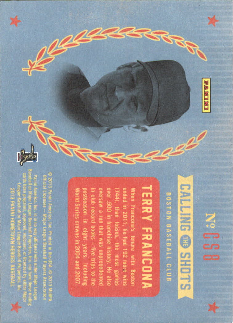 2013 Hometown Heroes Calling the Shots Gold #8 Terry Francona back image