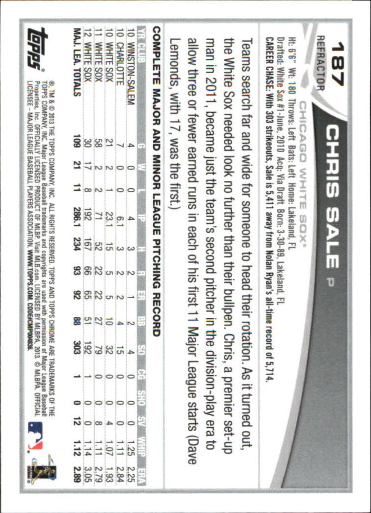 A2153- 2013 Topps Chrome BB Assorted Insert Cards1 -You Pick- 15+ FREE US SHIP - Picture 234 of 429