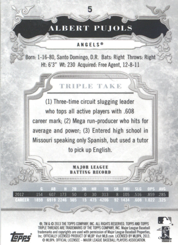 B3000- 2013 Topps Triple Threads Baseball #s 1-100 -You Pick- 15+ FREE US SHIP - Picture 7 of 125