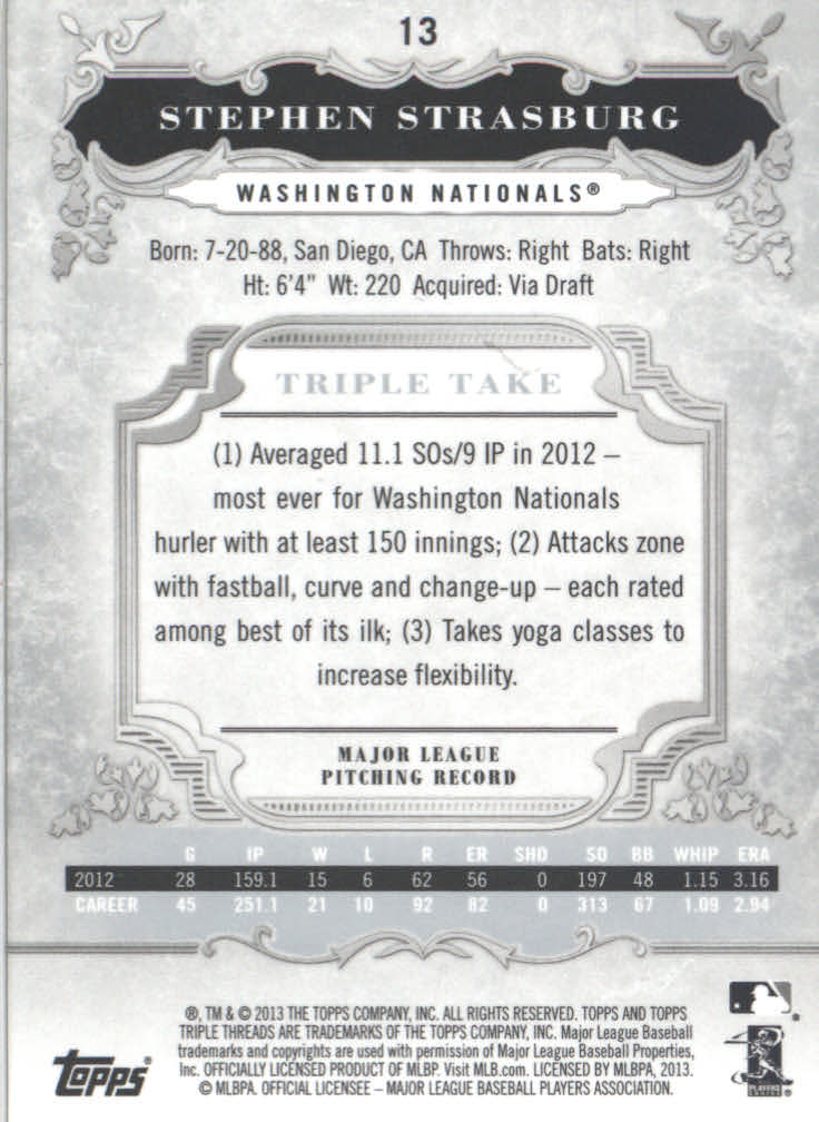 B3000- 2013 Topps Triple Threads Baseball #s 1-100 -You Pick- 15+ FREE US SHIP - Picture 19 of 125