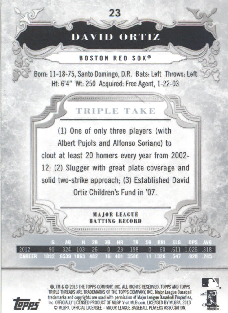 B3000- 2013 Topps Triple Threads Baseball #s 1-100 -You Pick- 15+ FREE US SHIP - Picture 31 of 125