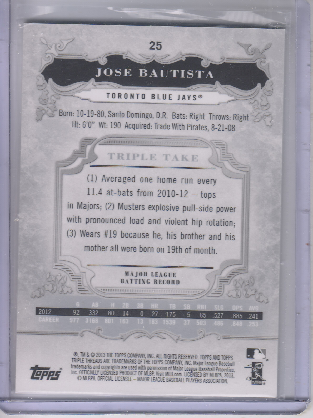 B3000- 2013 Topps Triple Threads Baseball #s 1-100 -You Pick- 15+ FREE US SHIP - Picture 35 of 125