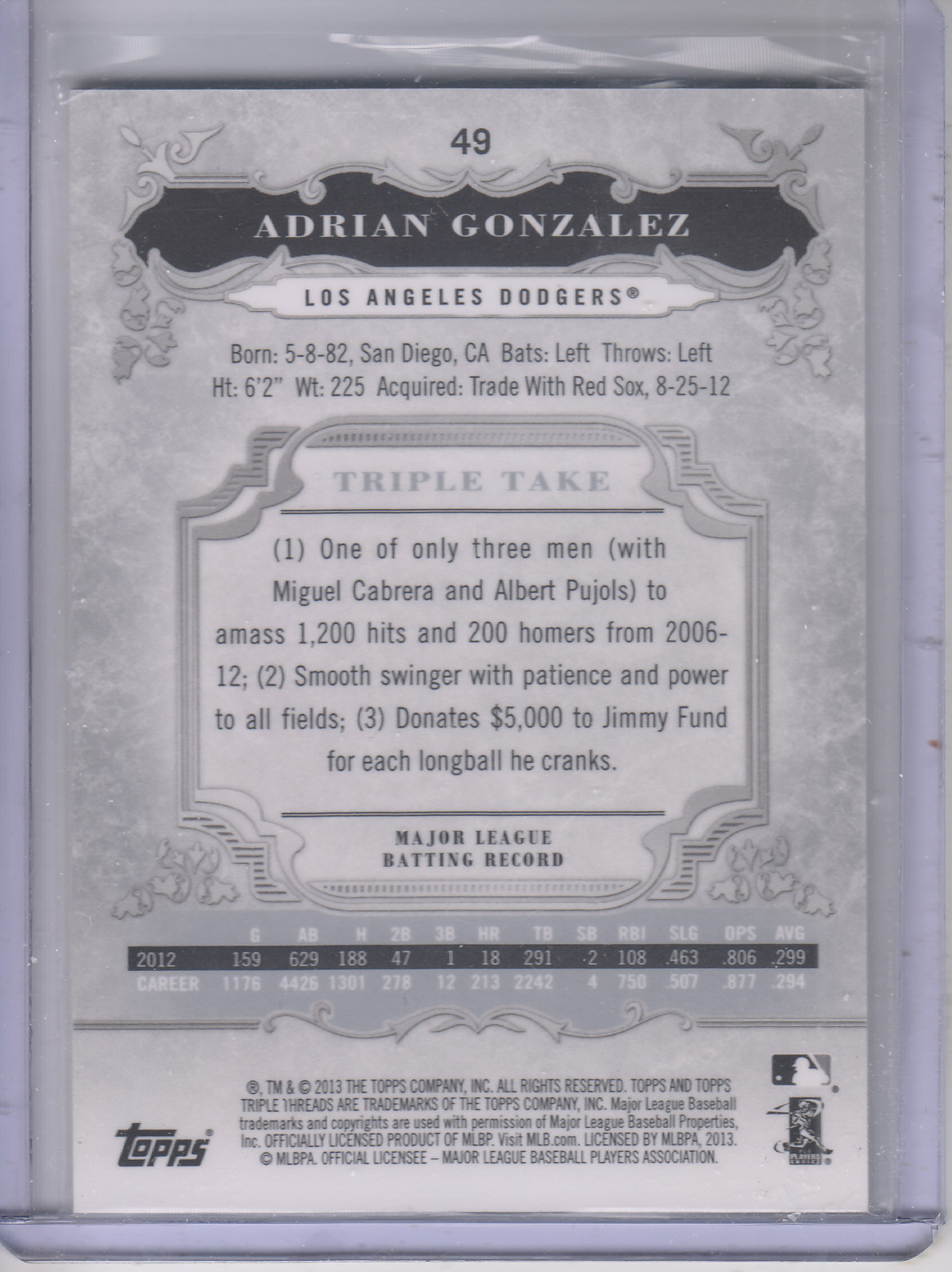 B3000- 2013 Topps Triple Threads Baseball #s 1-100 -You Pick- 15+ FREE US SHIP - Picture 63 of 125