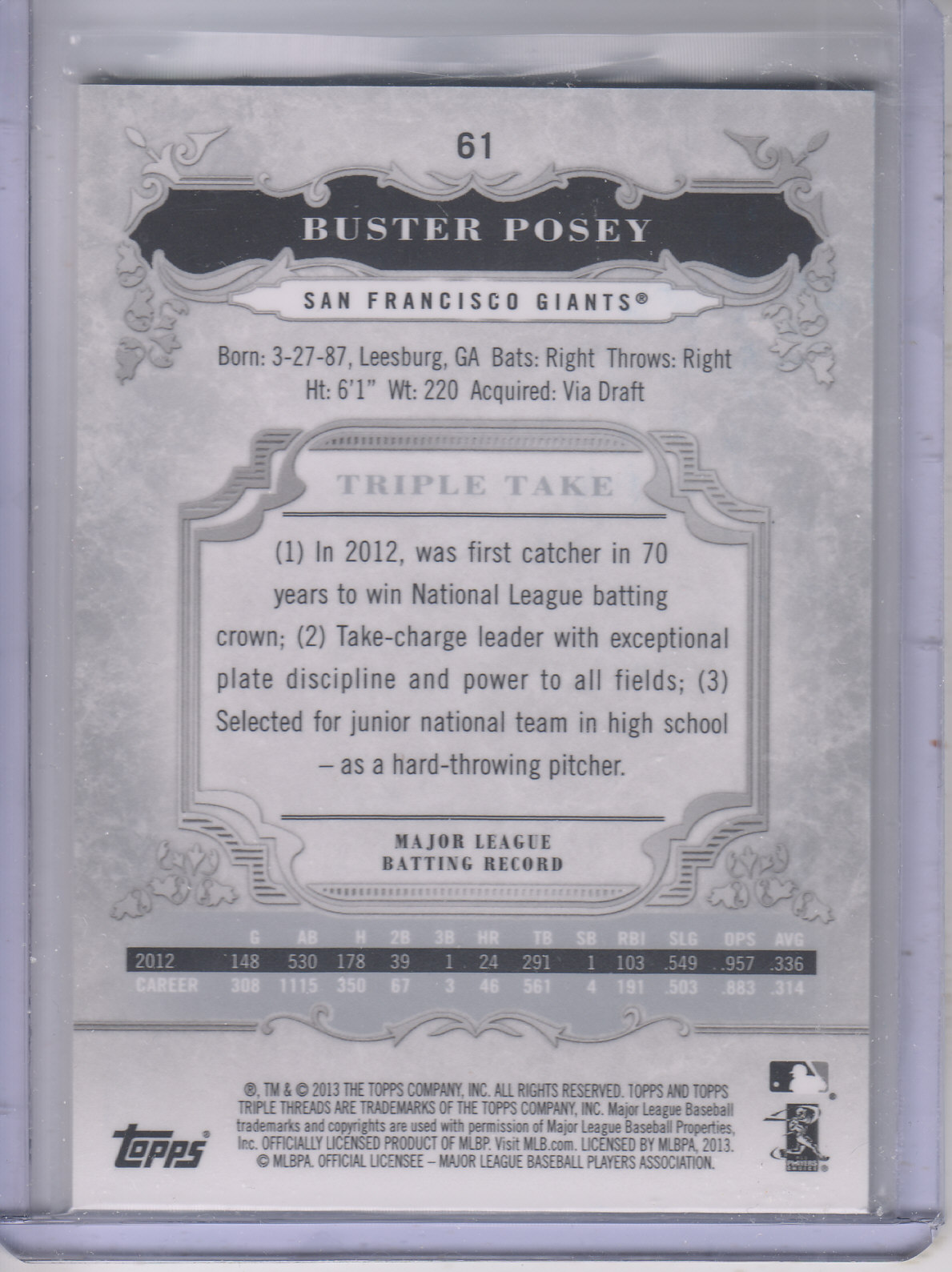 B3000- 2013 Topps Triple Threads Baseball #s 1-100 -You Pick- 15+ FREE US SHIP - Picture 81 of 125