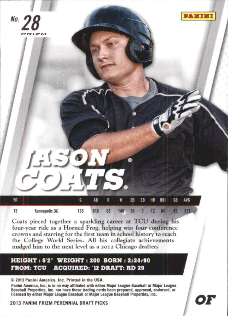 2013 Panini Prizm Perennial Draft Picks Prizms #28 Jason Coats back image