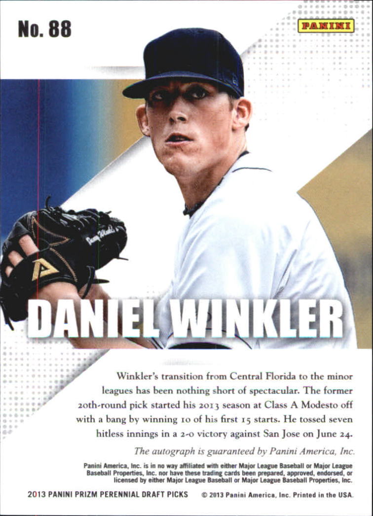 2013 Panini Prizm Perennial Draft Picks Prospect Signatures #88 Daniel Winkler back image