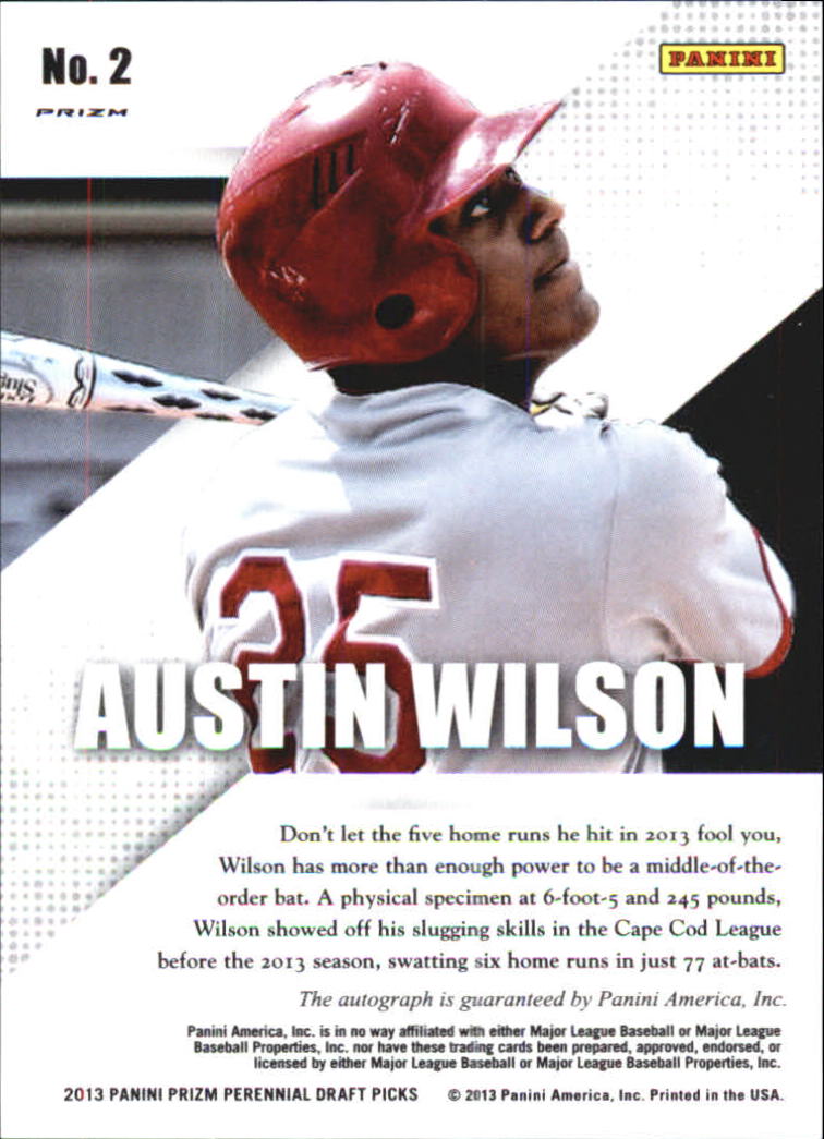2013 Panini Prizm Perennial Draft Picks Prospect Signatures Prizms #2 Austin Wilson back image