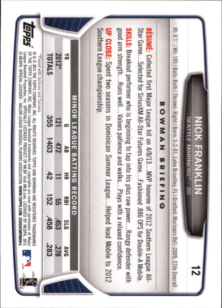 2013 Bowman Draft Baseball Card Pick (Base) - Picture 25 of 91