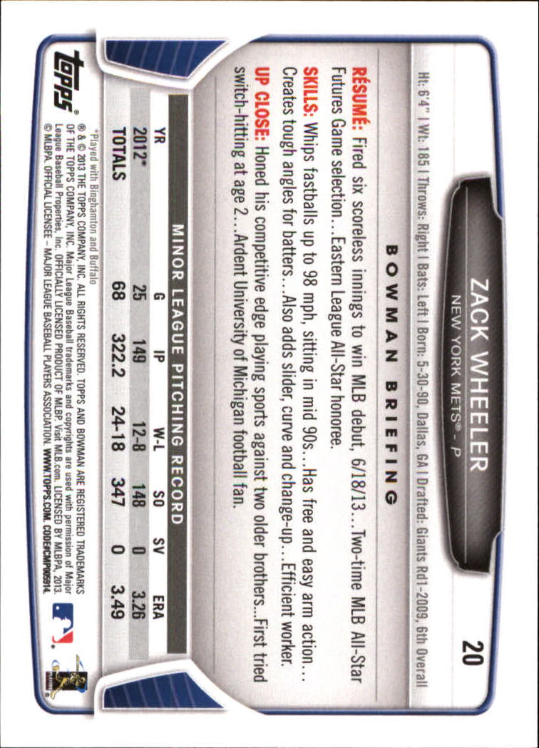 2013 Bowman Draft Baseball Card Pick (Base) - Picture 41 of 91