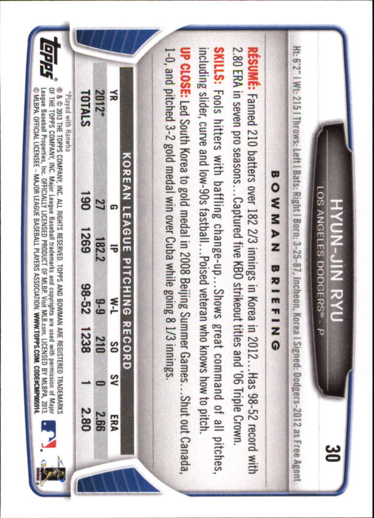 2013 Bowman Draft Baseball Card Pick (Base) - Picture 61 of 91