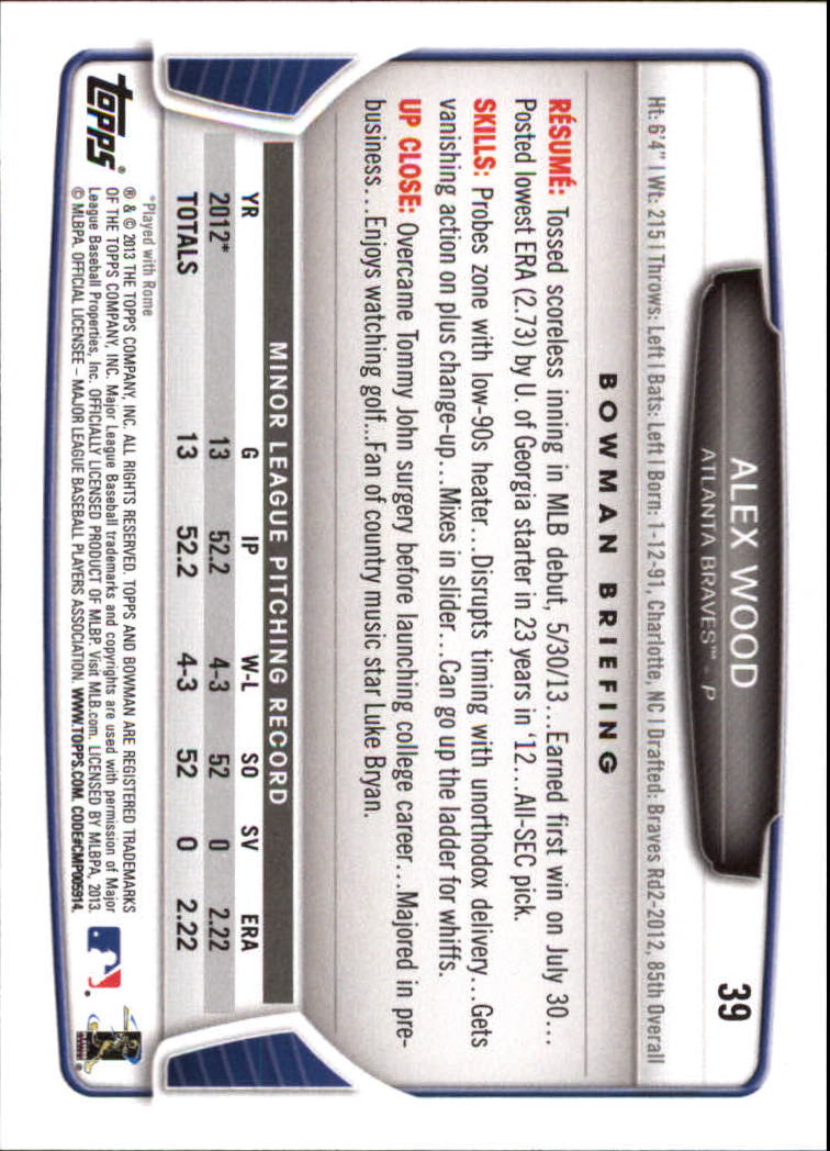 2013 Bowman Draft Baseball Card Pick (Base) - Picture 79 of 91
