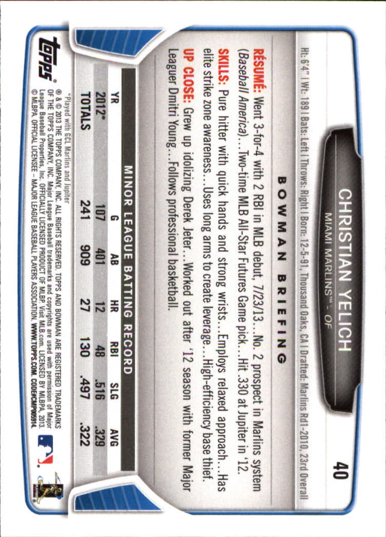 2013 Bowman Draft Baseball Card Pick (Base) - Picture 81 of 91