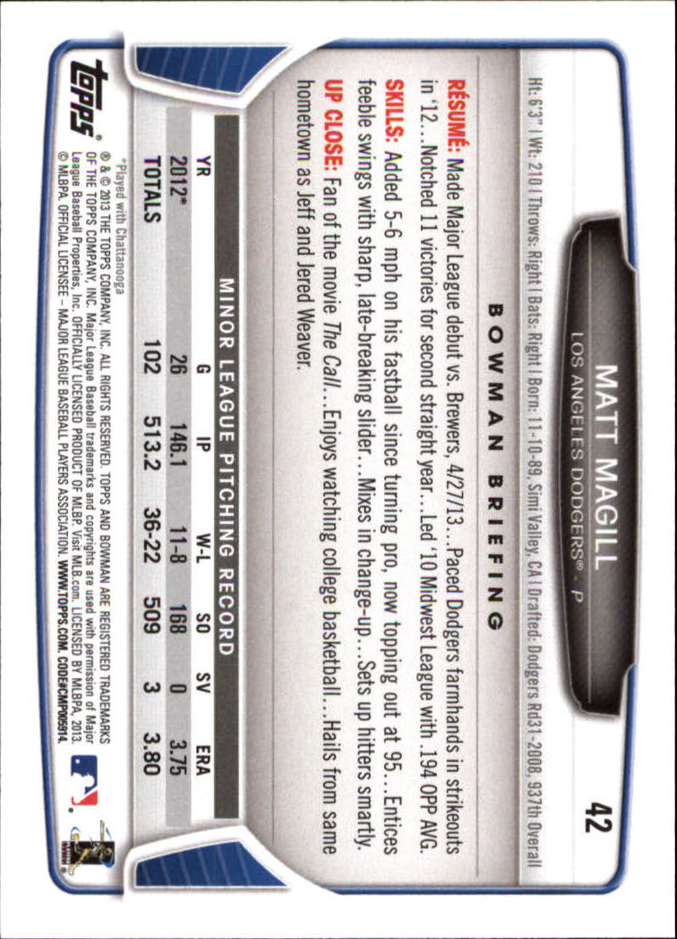 2013 Bowman Draft Baseball Card Pick (Base) - Picture 85 of 91
