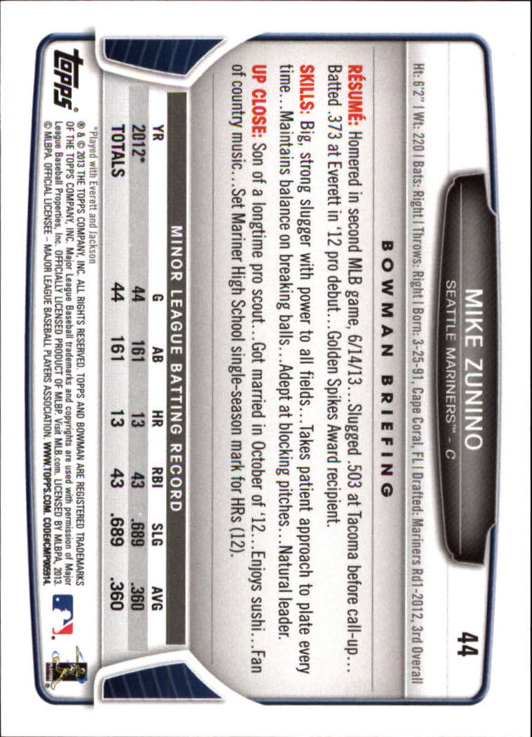 2013 Bowman Draft Baseball Card Pick (Base) - Picture 89 of 91