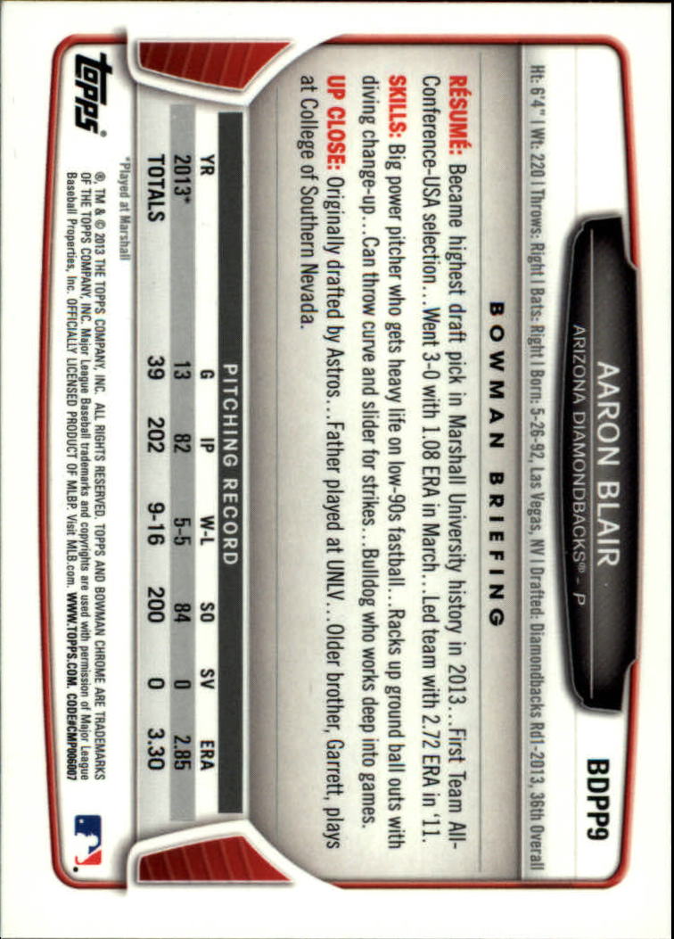 2013 Bowman Chrome Draft Draft Picks Baseball (Pick Card From List) C11 02-25 - Picture 15 of 237