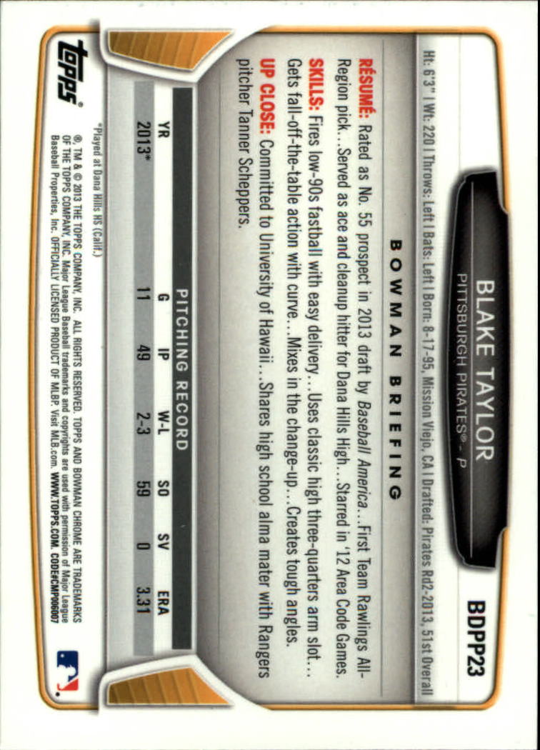 2013 Bowman Chrome Draft Draft Picks Baseball (Pick Card From List) C11 02-25 - Picture 35 of 237