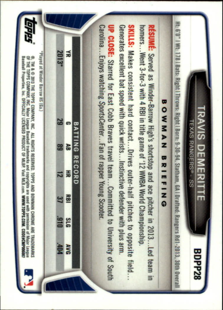 2013 Bowman Chrome Draft Draft Picks Baseball (Pick Card From List) C11 02-25 - Picture 45 of 237