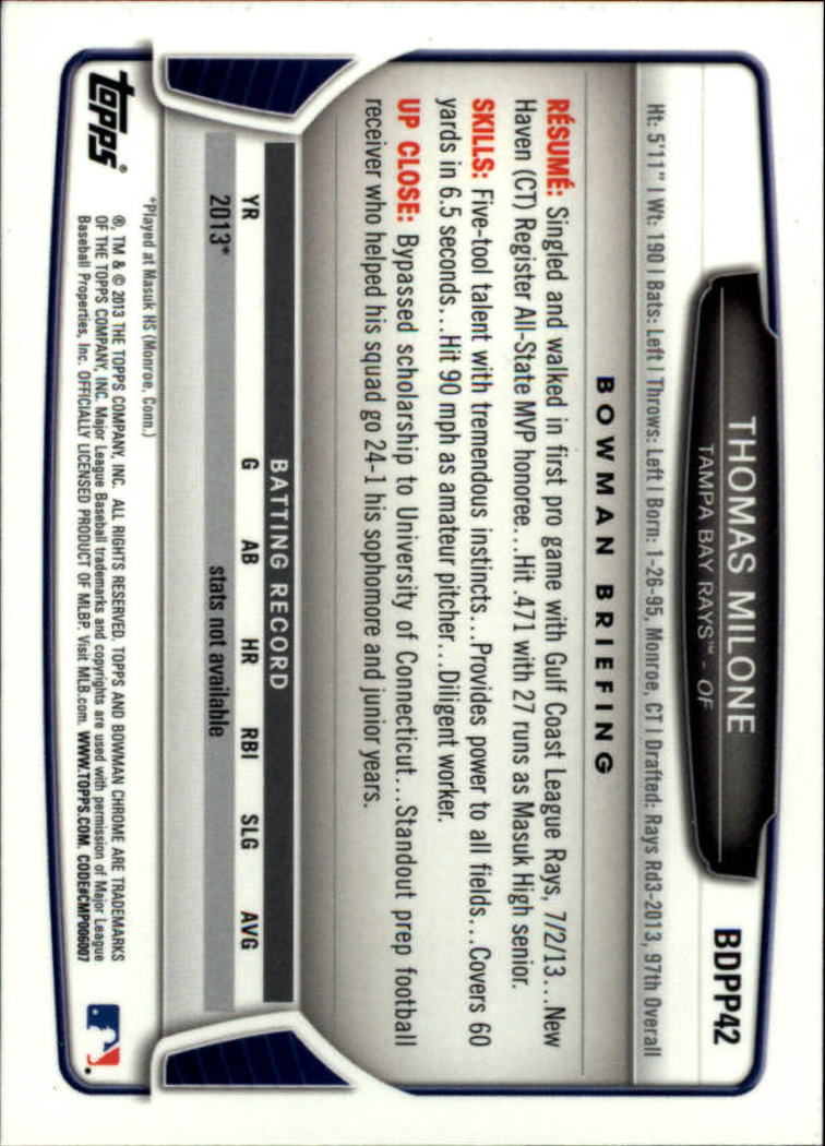 2013 Bowman Chrome Draft Draft Picks Baseball (Pick Card From List) C11 02-25 - Picture 67 of 237