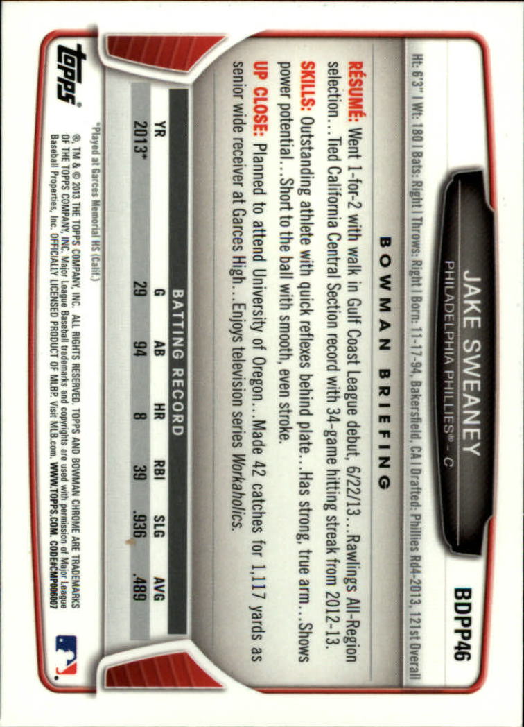 2013 Bowman Chrome Draft Draft Picks Baseball (Pick Card From List) C11 02-25 - Picture 75 of 237