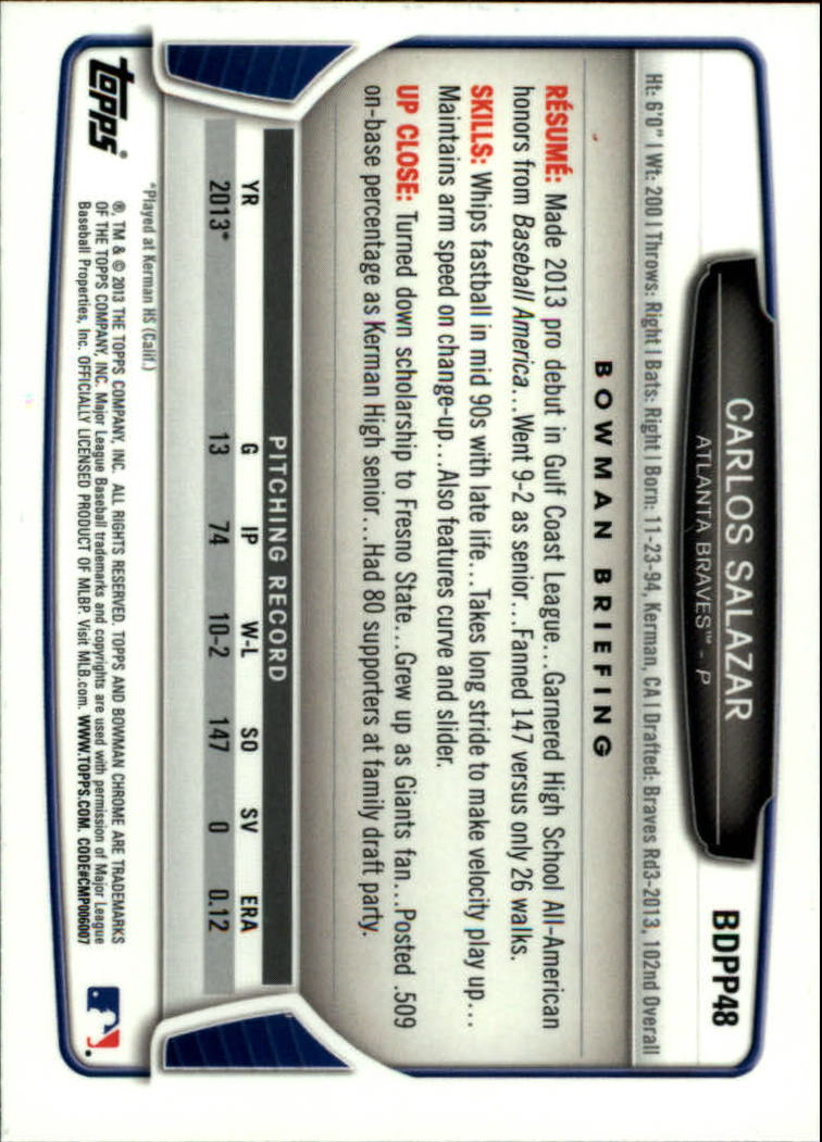 2013 Bowman Chrome Draft Draft Picks Baseball (Pick Card From List) C11 02-25 - Picture 79 of 237