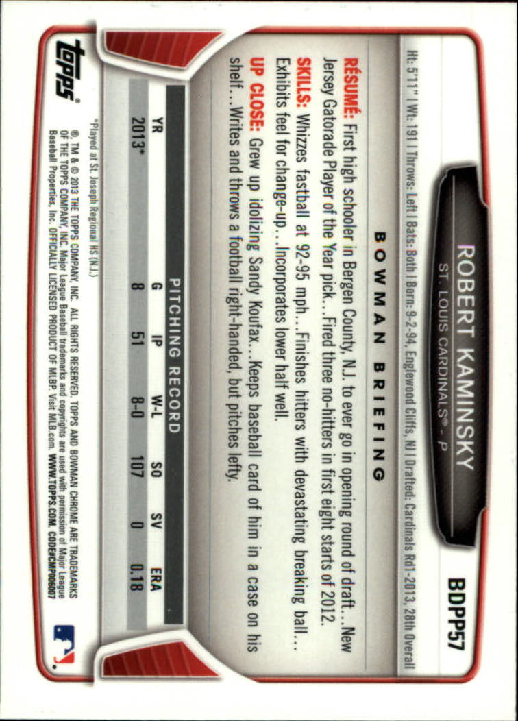 2013 Bowman Chrome Draft Draft Picks Baseball (Pick Card From List) C11 02-25 - Picture 95 of 237