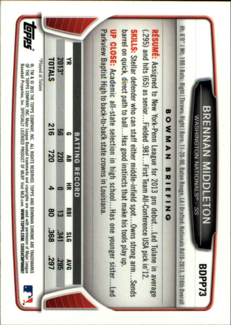 2013 Bowman Chrome Draft Draft Picks Baseball (Pick Card From List) C11 02-25 - Picture 125 of 237