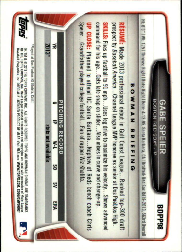 2013 Bowman Chrome Draft Draft Picks Baseball (Pick Card From List) C11 02-25 - Picture 173 of 237