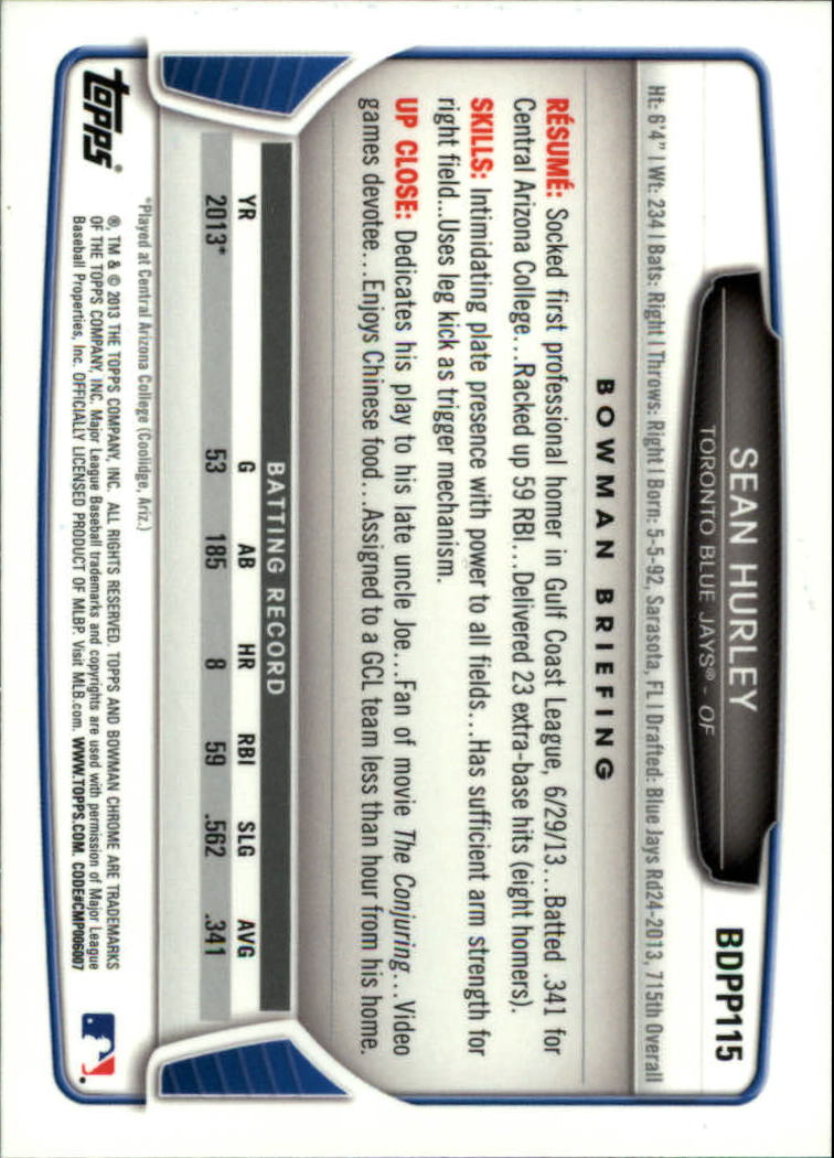 2013 Bowman Chrome Draft Draft Picks Baseball (Pick Card From List) C11 02-25 - Picture 207 of 237