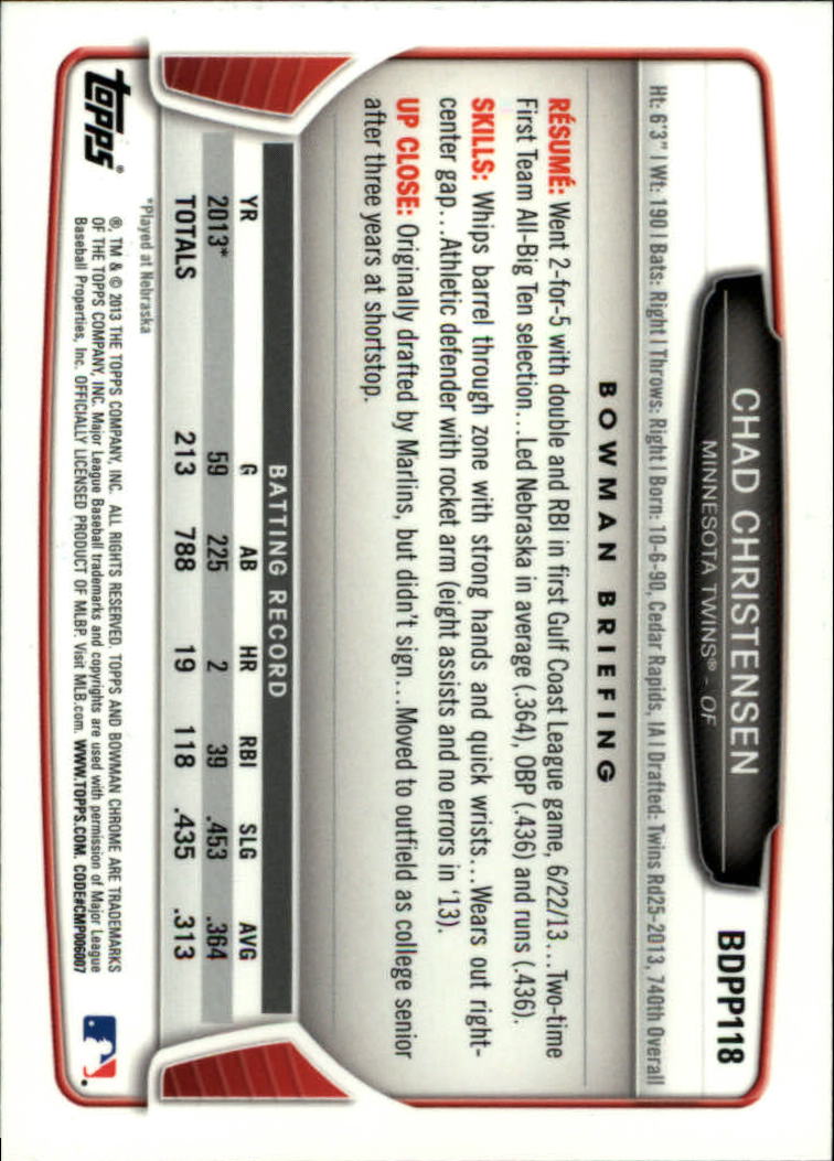 2013 Bowman Chrome Draft Draft Picks Baseball (Pick Card From List) C11 02-25 - Picture 213 of 237