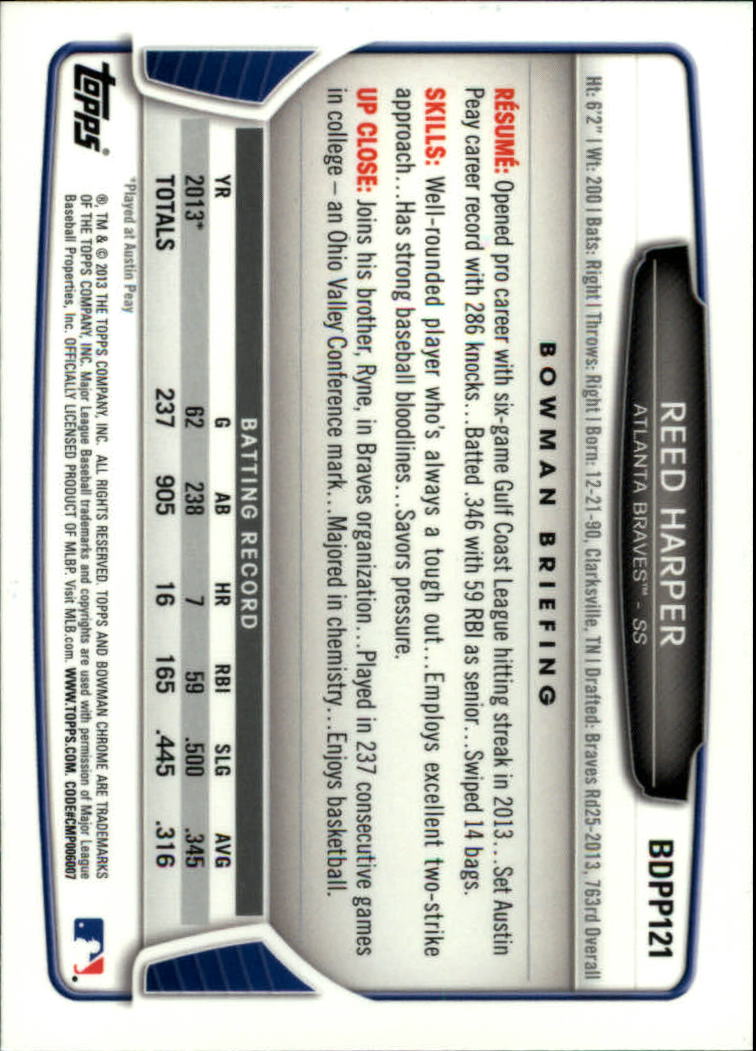 2013 Bowman Chrome Draft Draft Picks Baseball (Pick Card From List) C11 02-25 - Picture 219 of 237