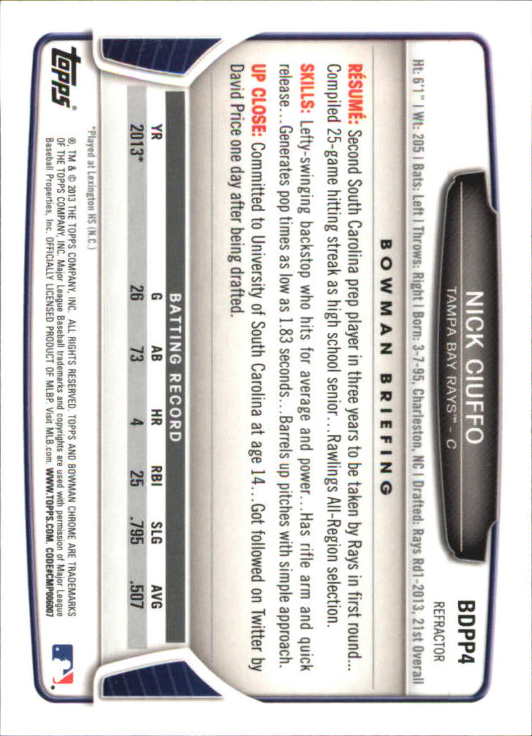 2013 Bowman Chrome Draft Picks Baseball Refractor Singles - You Choose - Picture 7 of 218