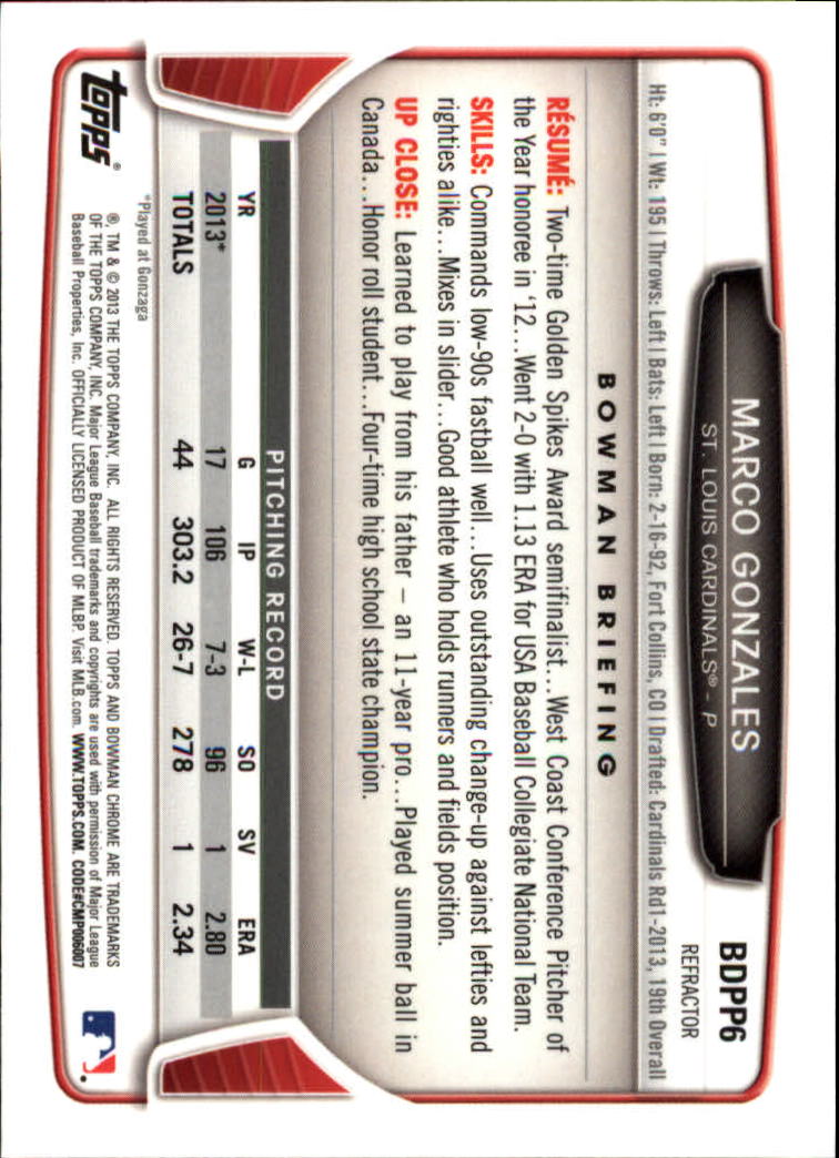 2013 Bowman Chrome Draft Picks Baseball Refractor Singles - You Choose - Picture 9 of 218