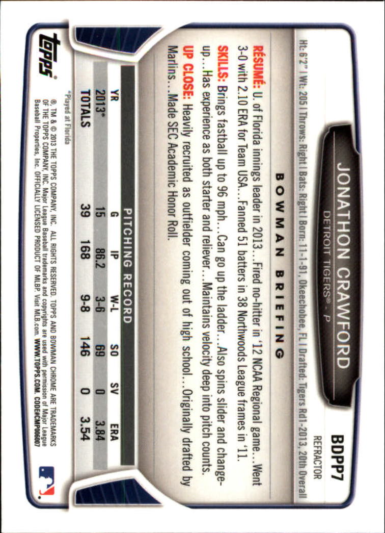 2013 Bowman Chrome Draft Picks Baseball Refractor Singles - You Choose - Picture 11 of 218