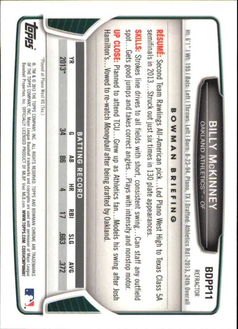 2013 Bowman Chrome Draft Picks Baseball Refractor Singles - You Choose - Picture 19 of 218